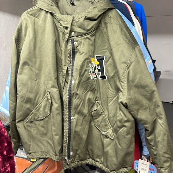 Green oversize bomber jacket - Picture 1 of 2